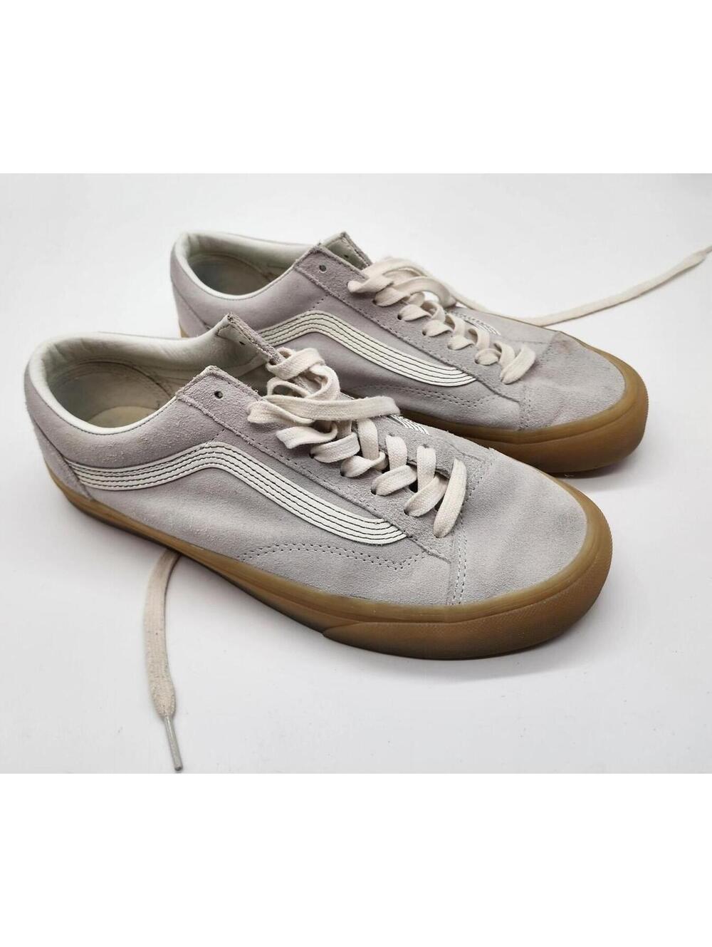 Vans 36 Low Top Retro Casual Skate Shoes suede leather Gray sneakers 9.5